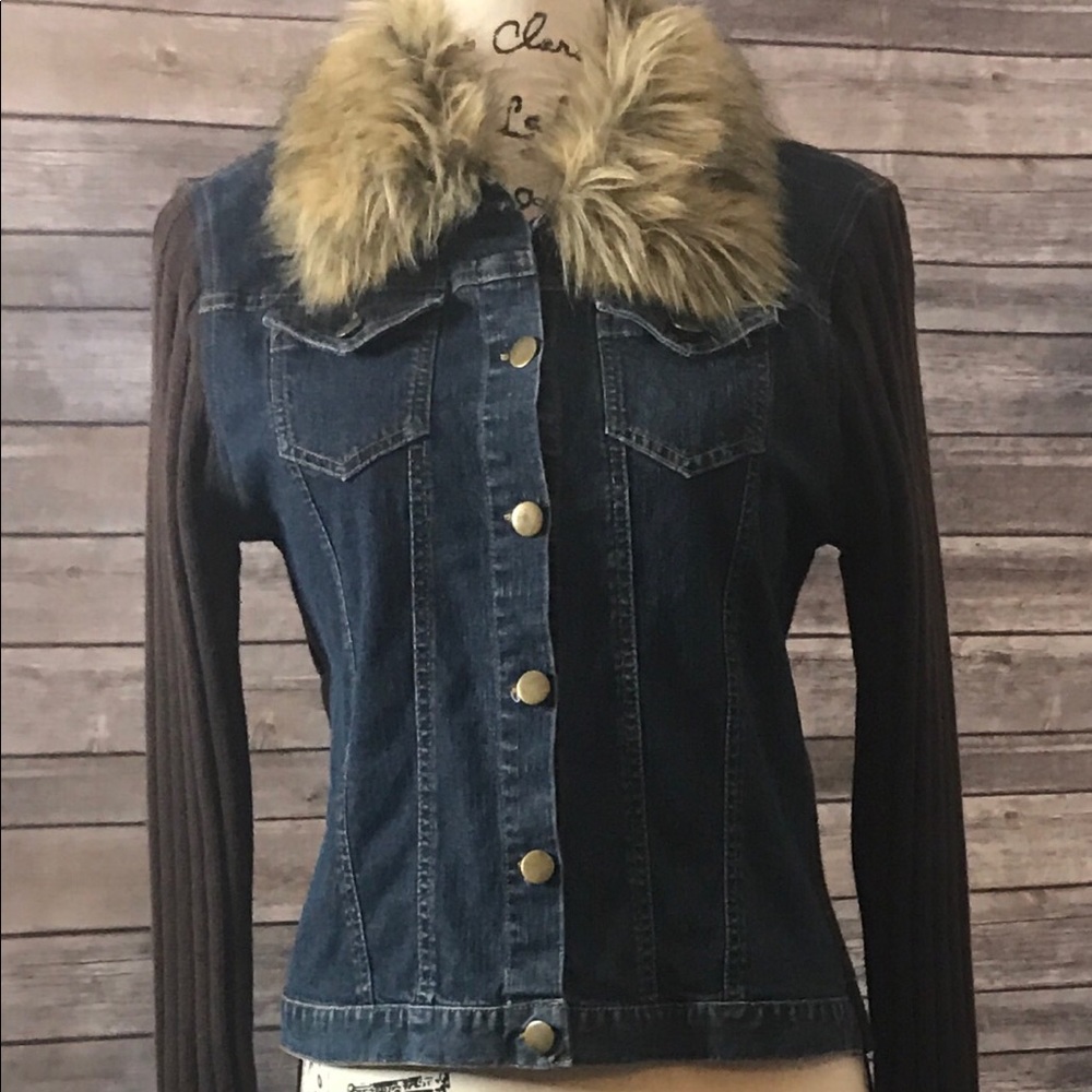 Girls Fur Jean Jacket